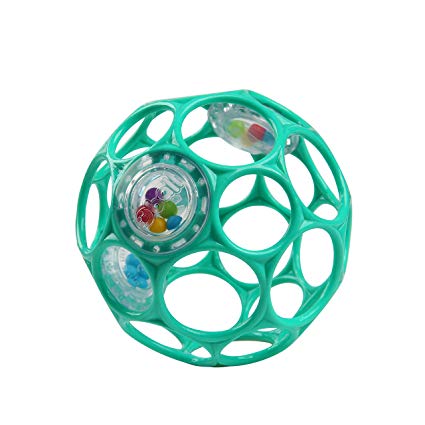 Oball Rattle Easy Grasp Toy, Ages Newborn +, Teal, 4 Inch