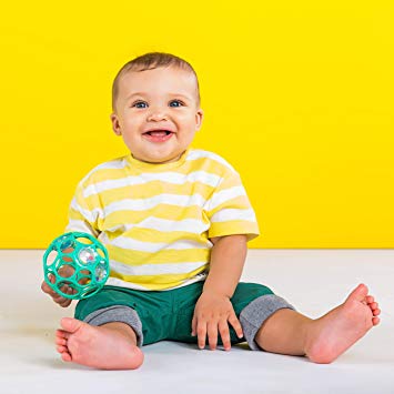 Oball Rattle Easy Grasp Toy, Ages Newborn +, Teal, 4 Inch